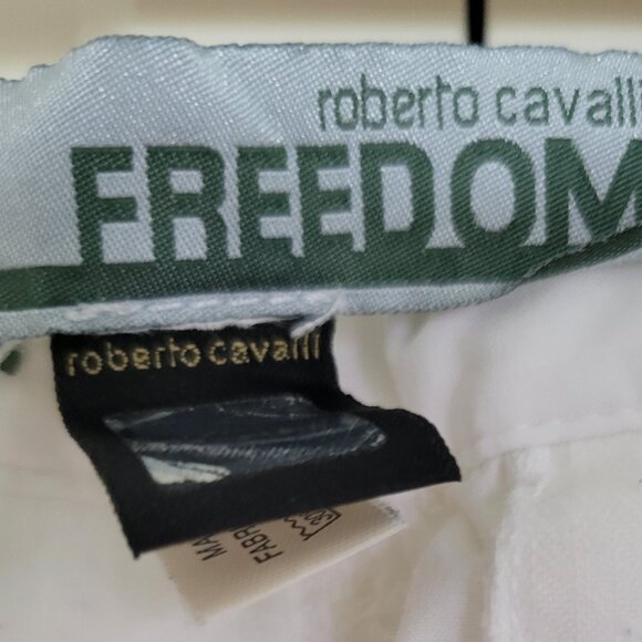 Roberto Cavalli Vintage Y2K Freedom Collection  White Cargo Pants Size 42 Euro - Picture 10 of 11